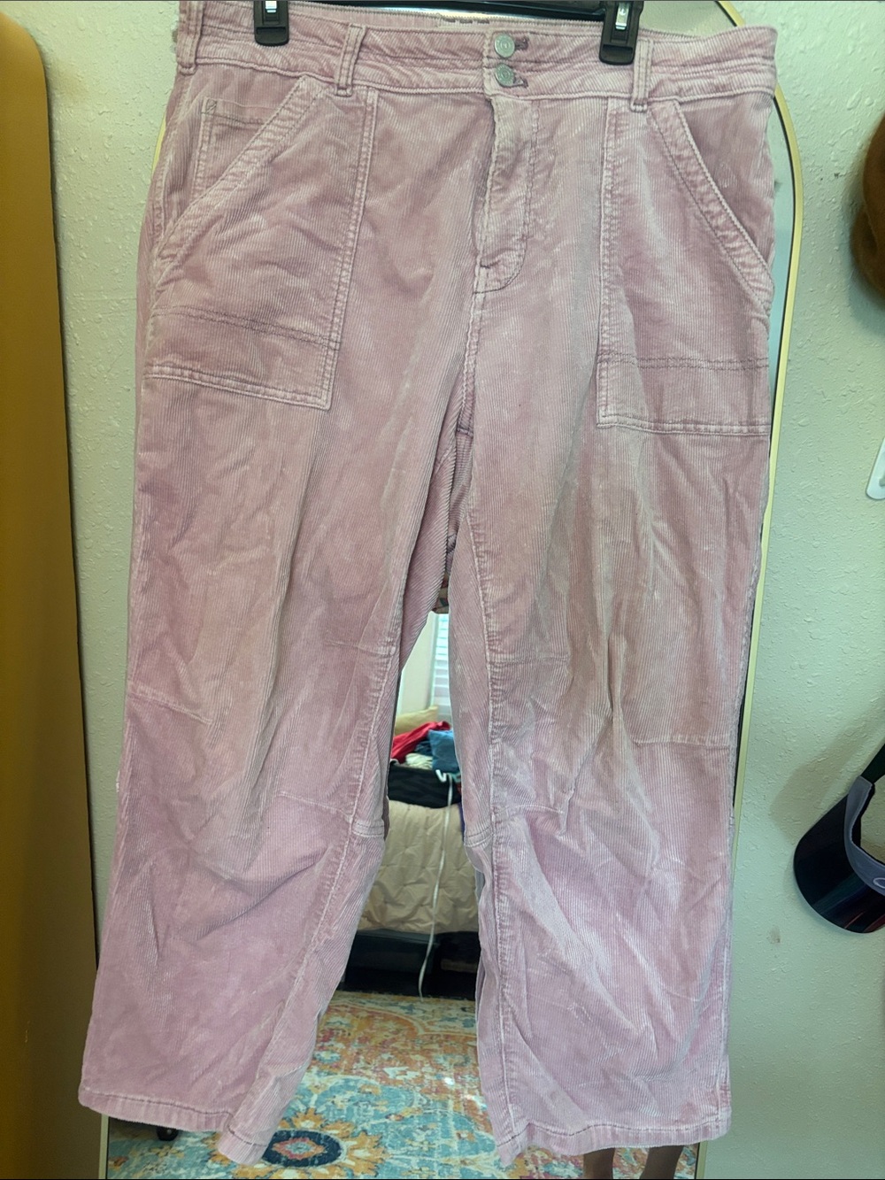 Women’s Corduroy Work Pants in Dusty Pink